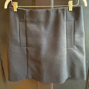 COS Black boiled wool mini skirt!